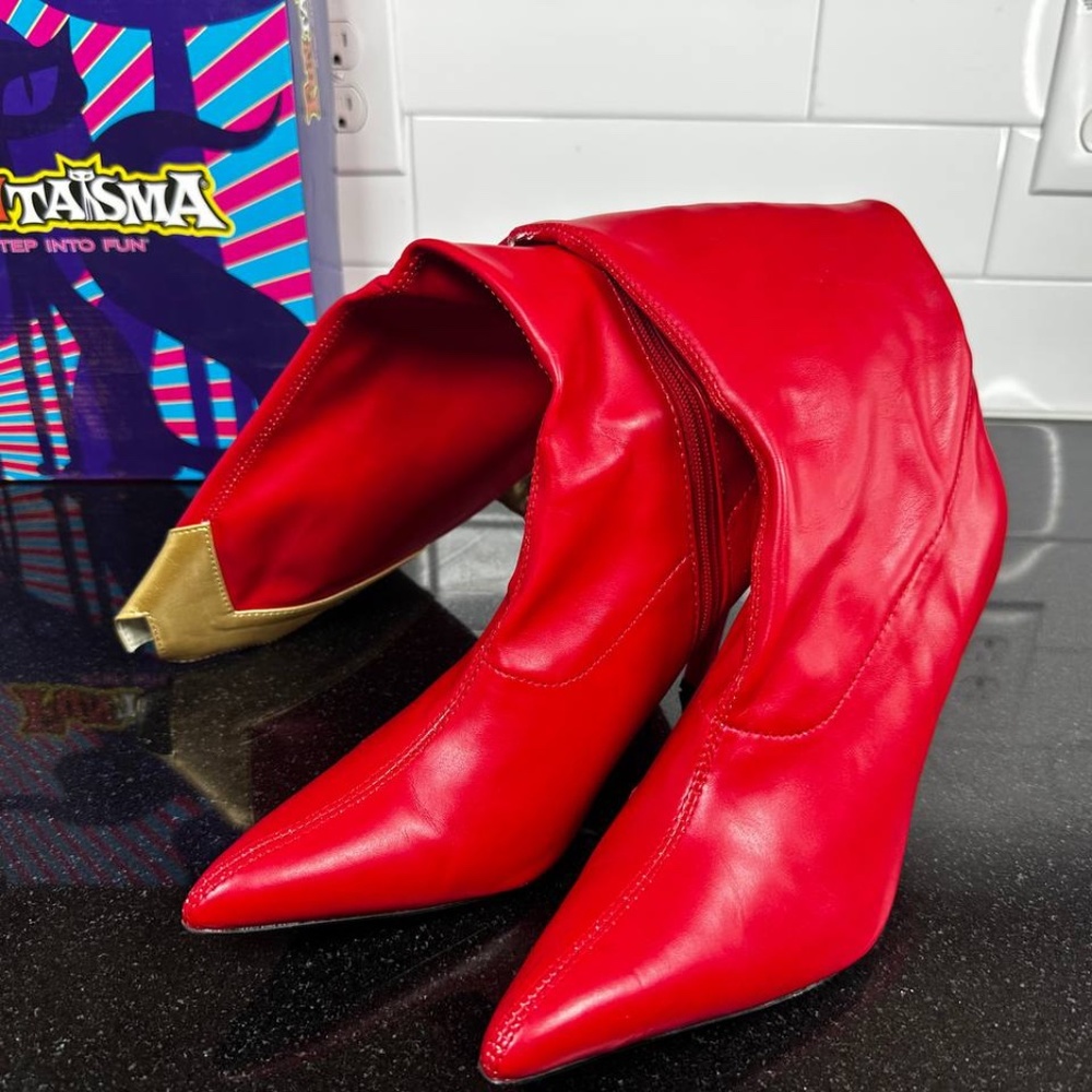 FunTasma Wonder Woman Vintage Red and Gold Boots Wonder-130 Costume Shoes Size 8